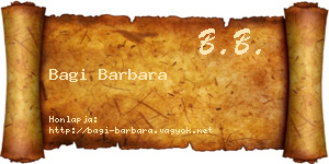 Bagi Barbara névjegykártya